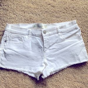 Abercrombie & Fitch white Jean cutoff shorts